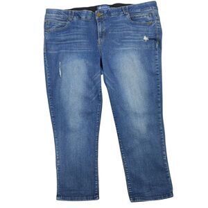 Democracy "Ab"solution Capri Women's Blue Denim Jeans Size 24W EUC